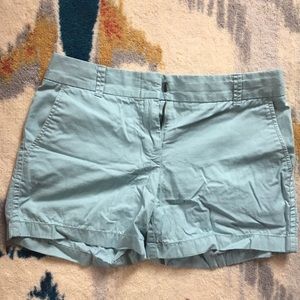 J Crew mint broken in chino shorts